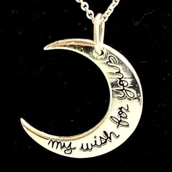 AAV# Italian Sterling 925 Silver Moon Pendant & Sterling Chain - Picture 1 of 8